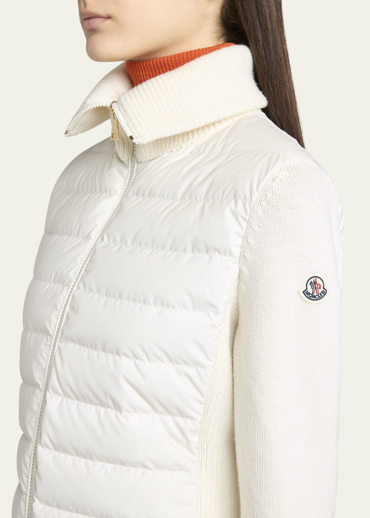Padded Wool Zip-Up Cardigan - 5