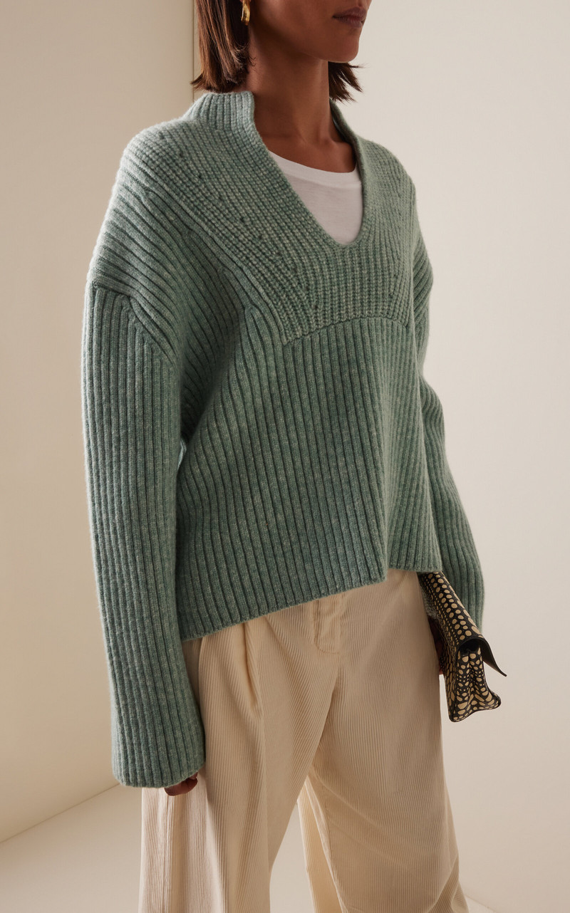 Proenza Schouler Meron Knit Wool-Blend Sweater blue outlook