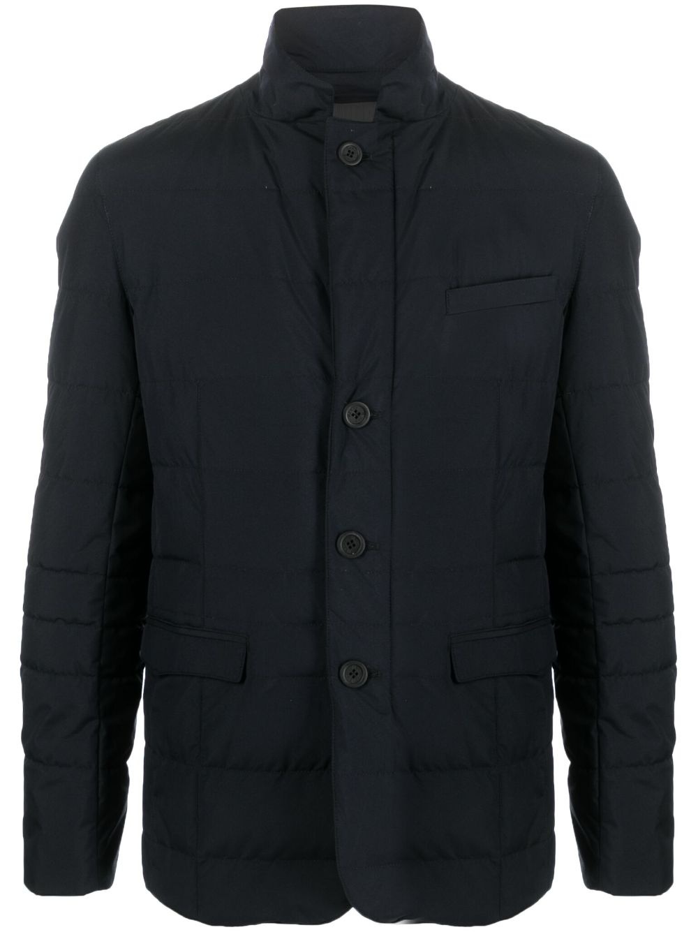 button-up quilted padded jacket - 1