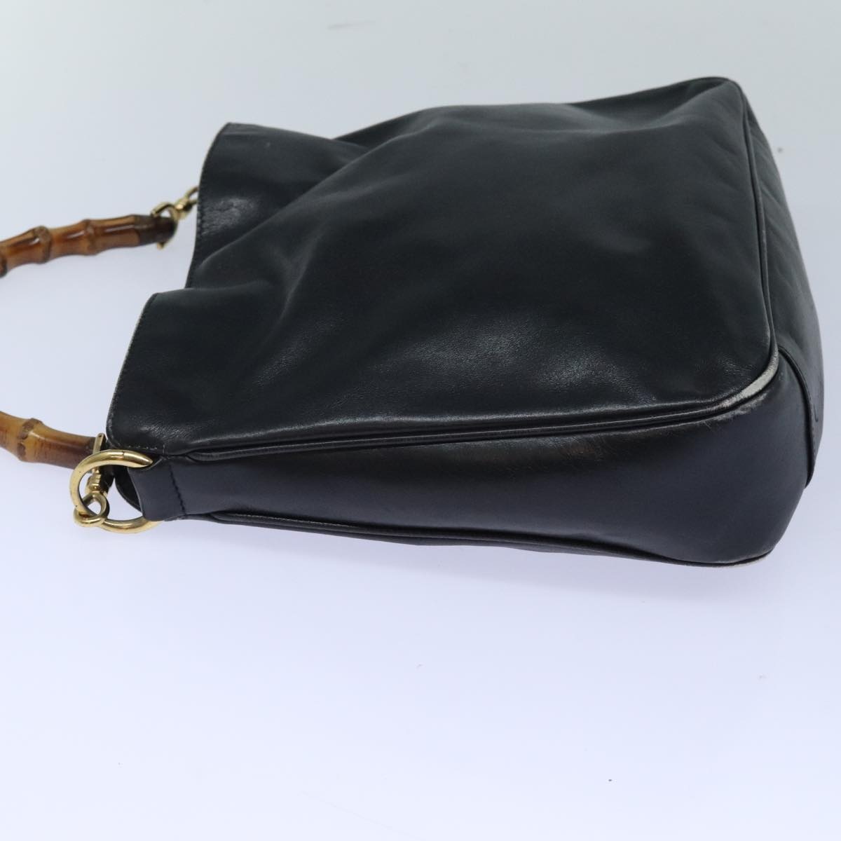 GUCCI Bamboo Hand Bag Leather Black Gold 001 1705 001 1705 - 4