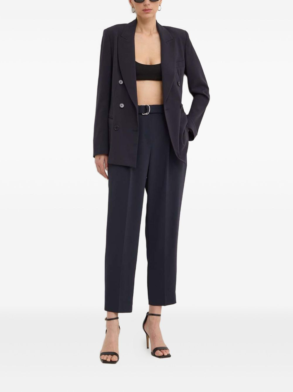 pleated belted trousers - 2