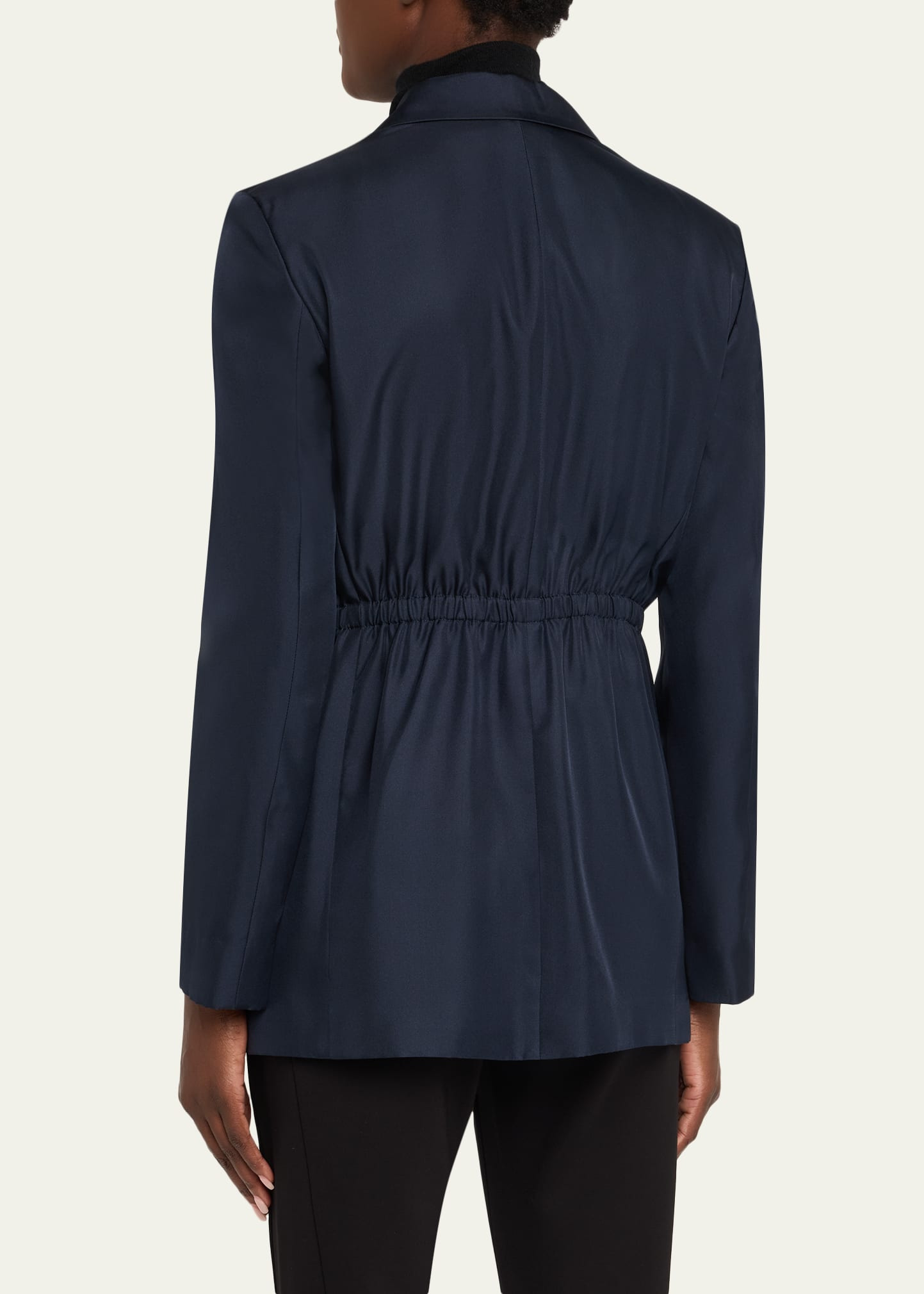 Relaxed Silk Cinch Blazer - 3