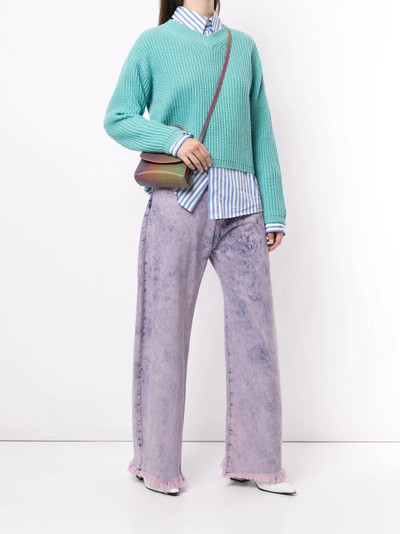 MSGM ribbed knit back-tie jumper outlook