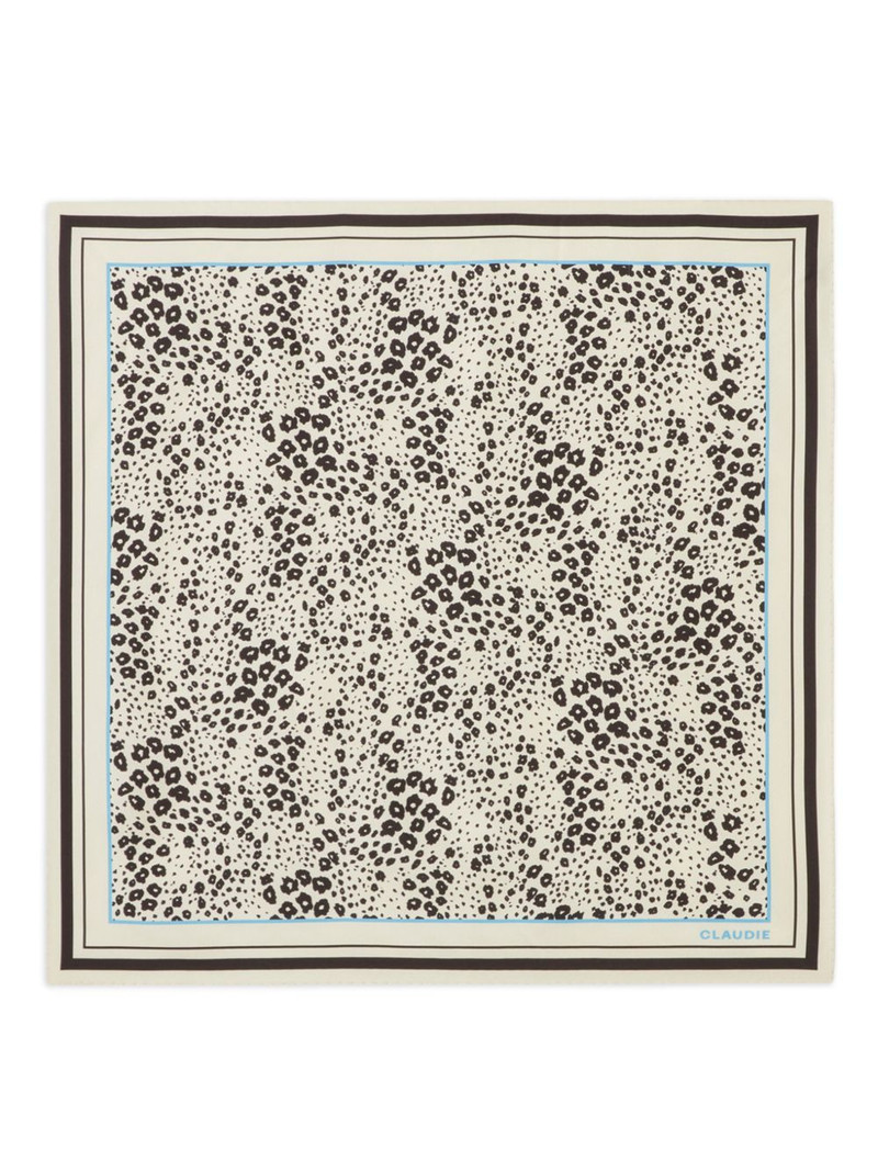 Leopard Print Border Scarf 1
