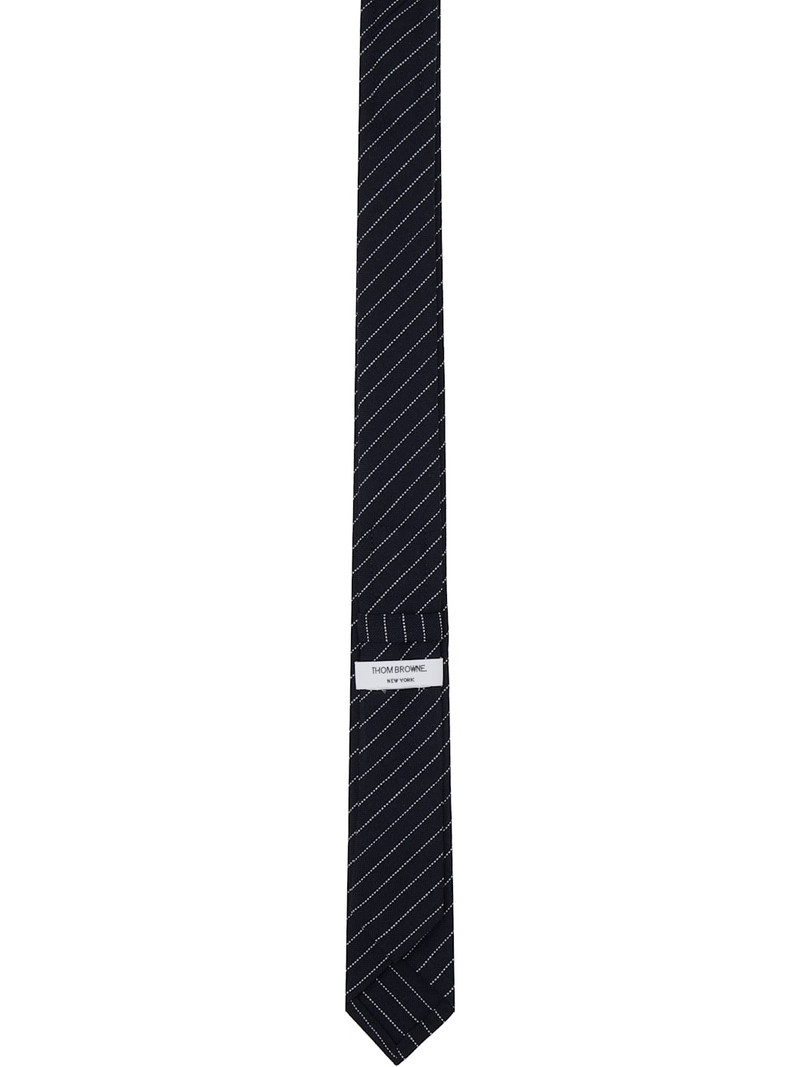 Thom Browne Navy Pinstripe High Twist Wool Classic Tie outlook