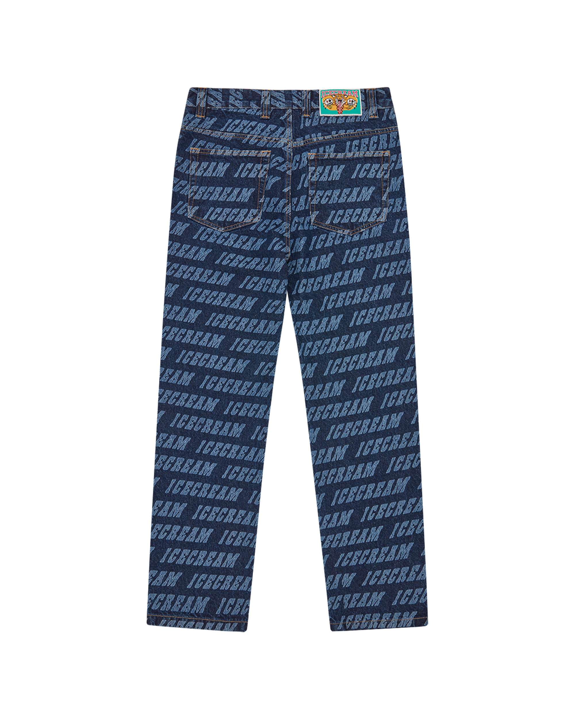 REPEAT LOGO DOUBLE SCOOP DENIM PANT - 3