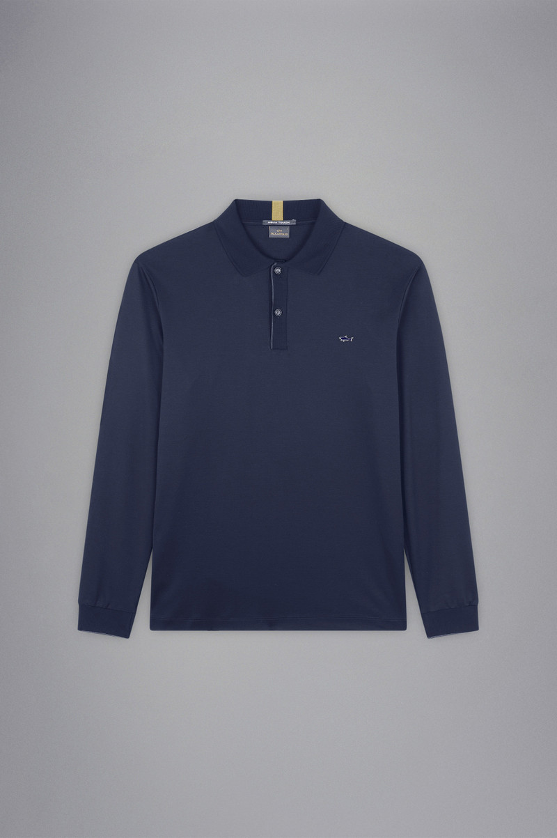 아쿠아 INTERLOCK COTTON POLO SHIRT - 1