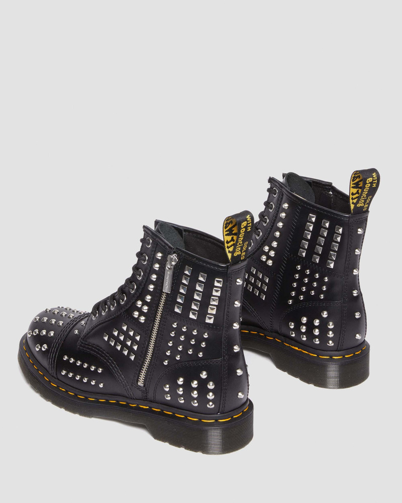 1460 Studded Zip Atlas Leather Lace Up Boots 9