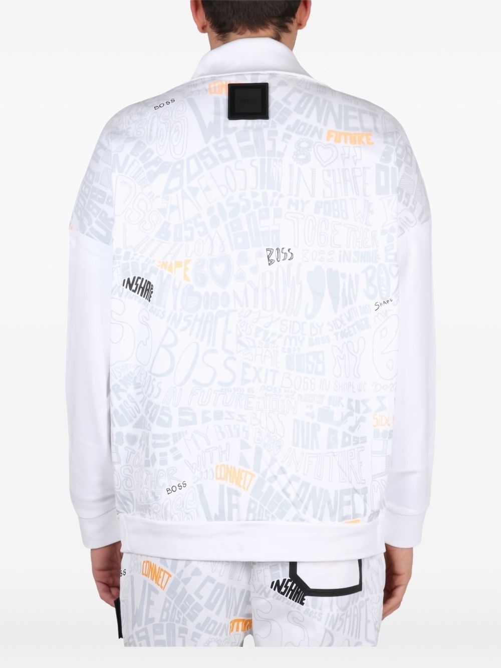 graphic-patch zip-up sweatshirt - 3