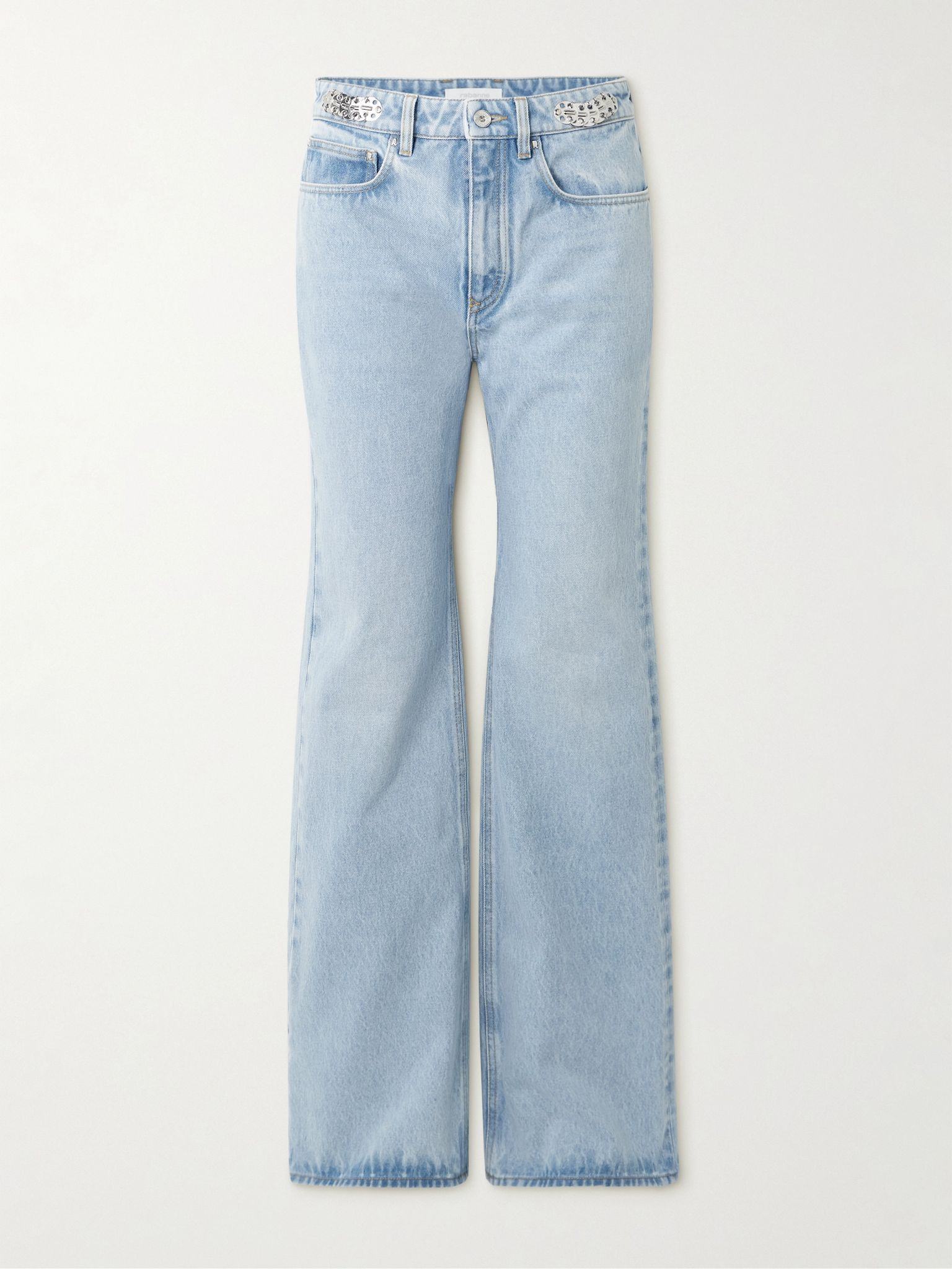 Embellished high-rise wide-leg jeans Light denim - 1