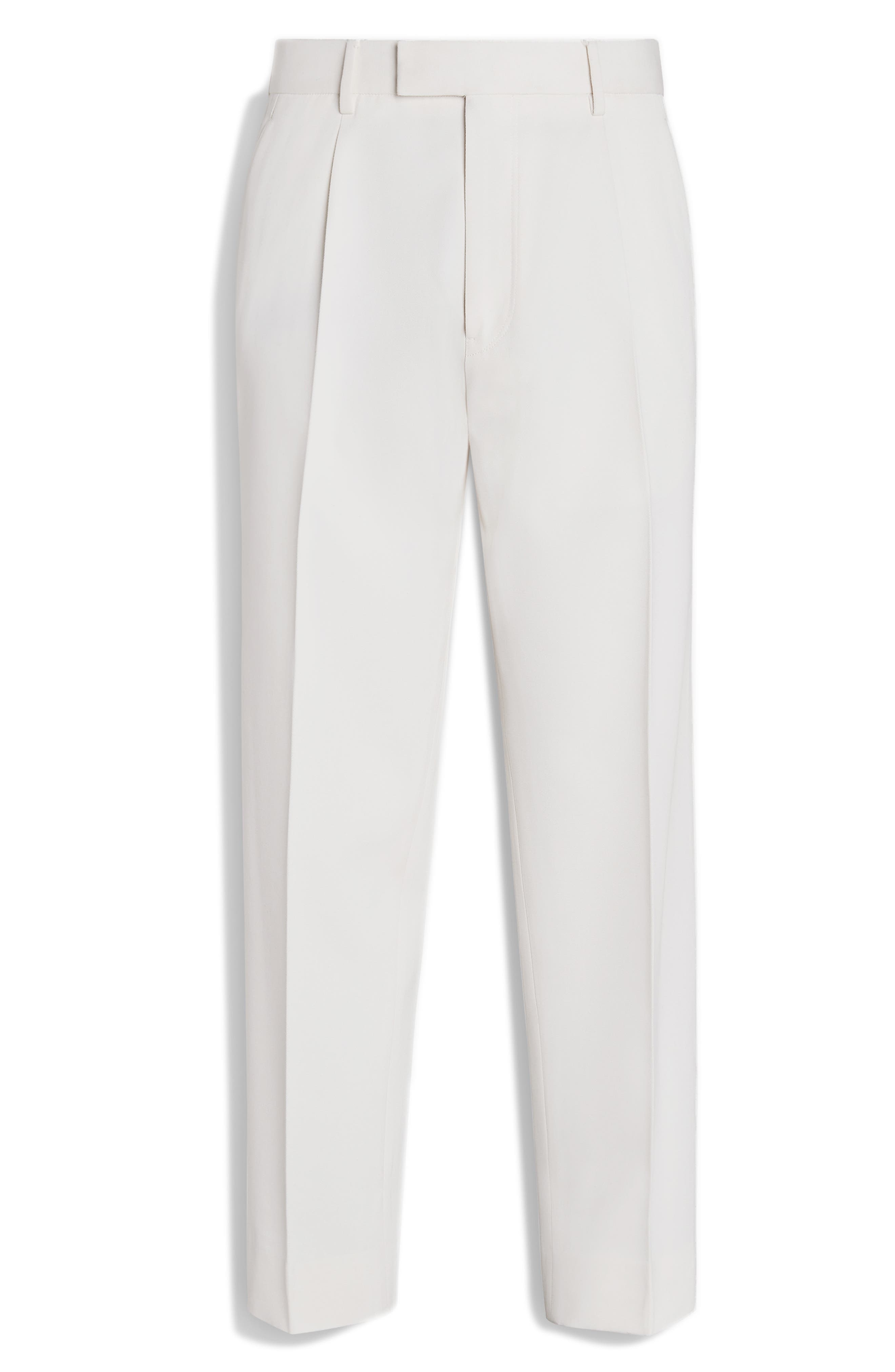 Pleat Front Cotton & Wool Trousers - 5