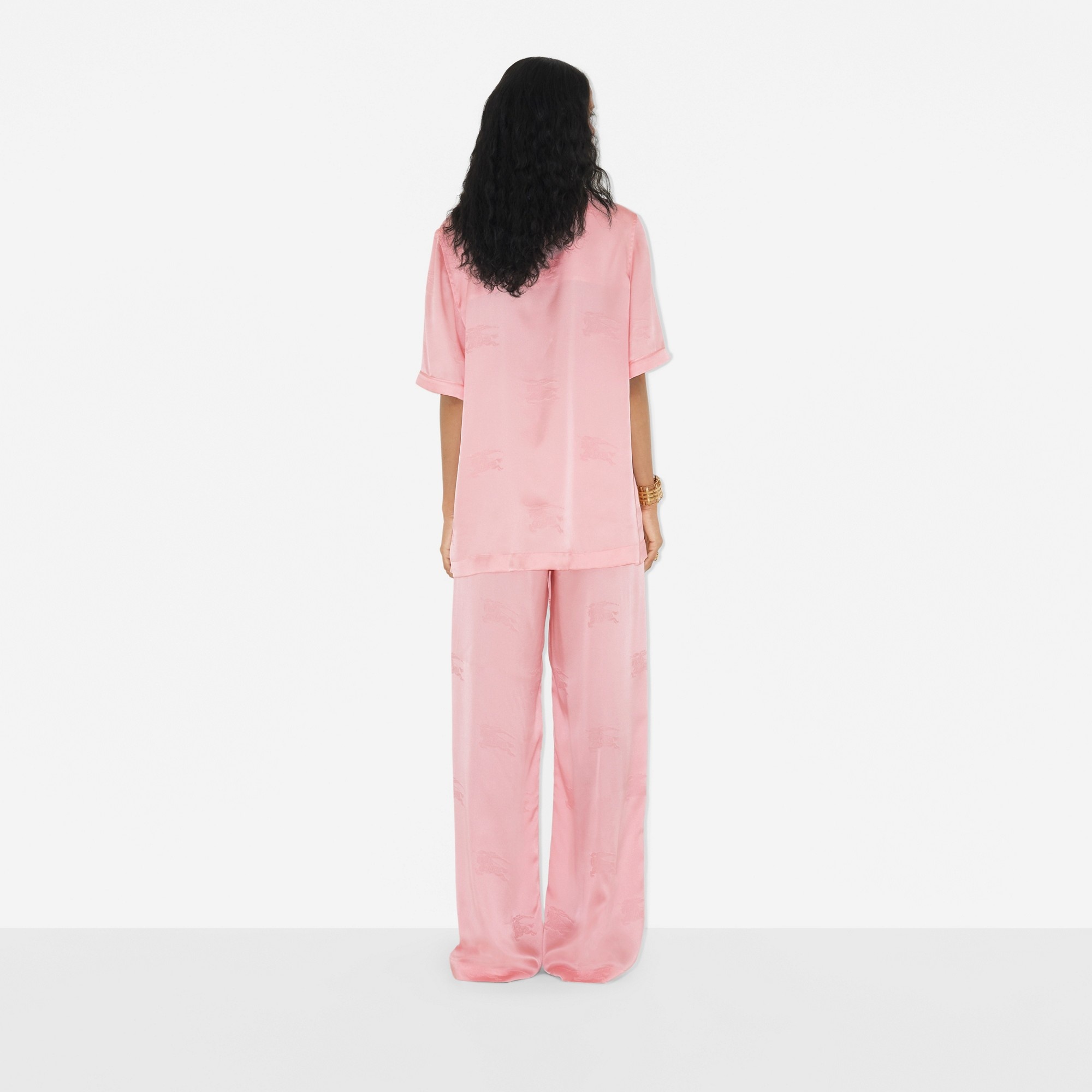 EKD Silk Jacquard Wide-leg Trousers - 4