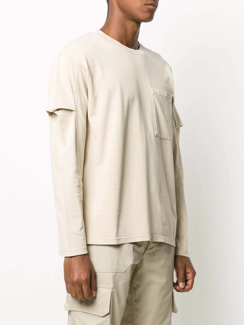 tucked sleeve T-shirt - 3