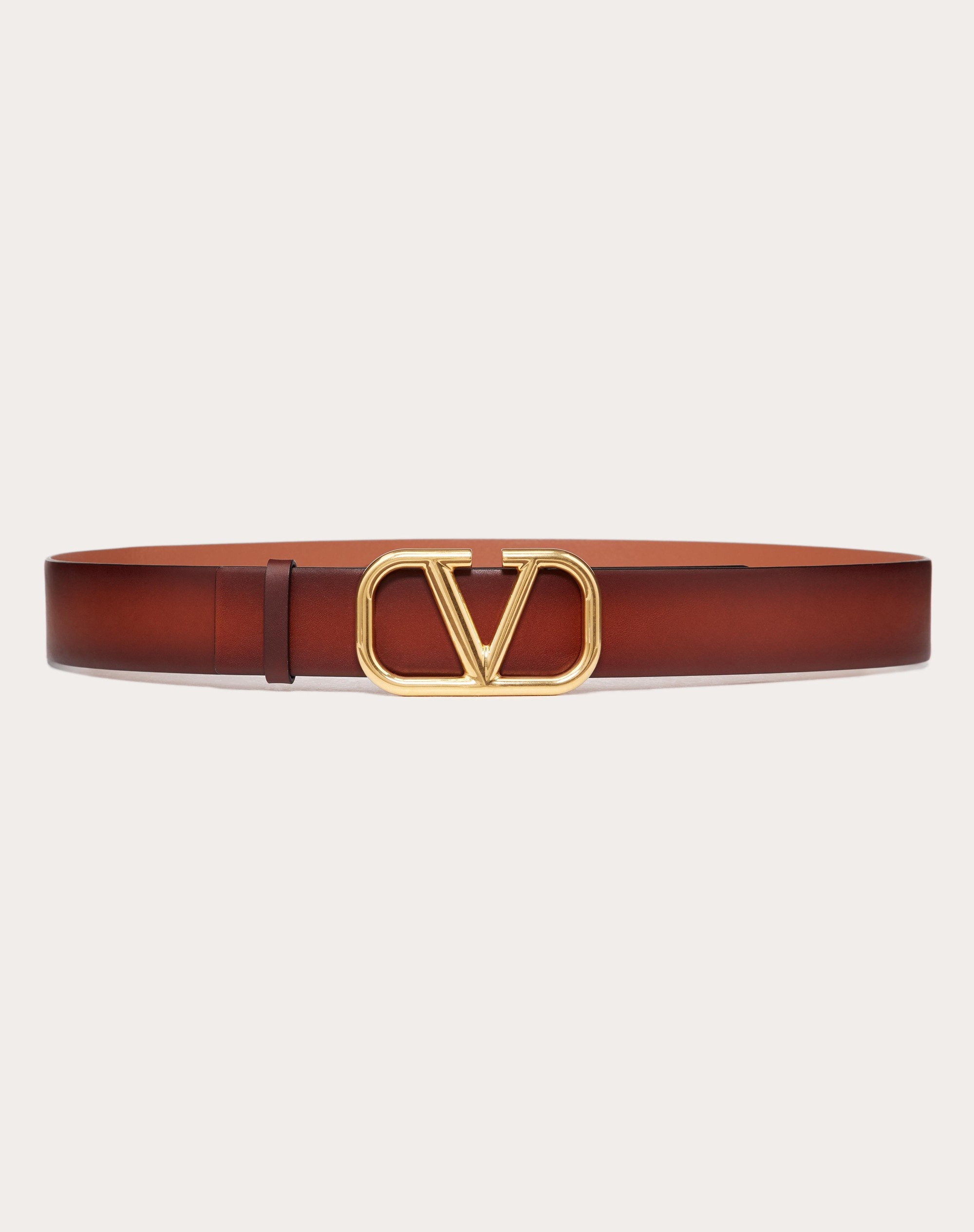 VLOGO SIGNATURE BUFFERED LEATHER BELT - 1