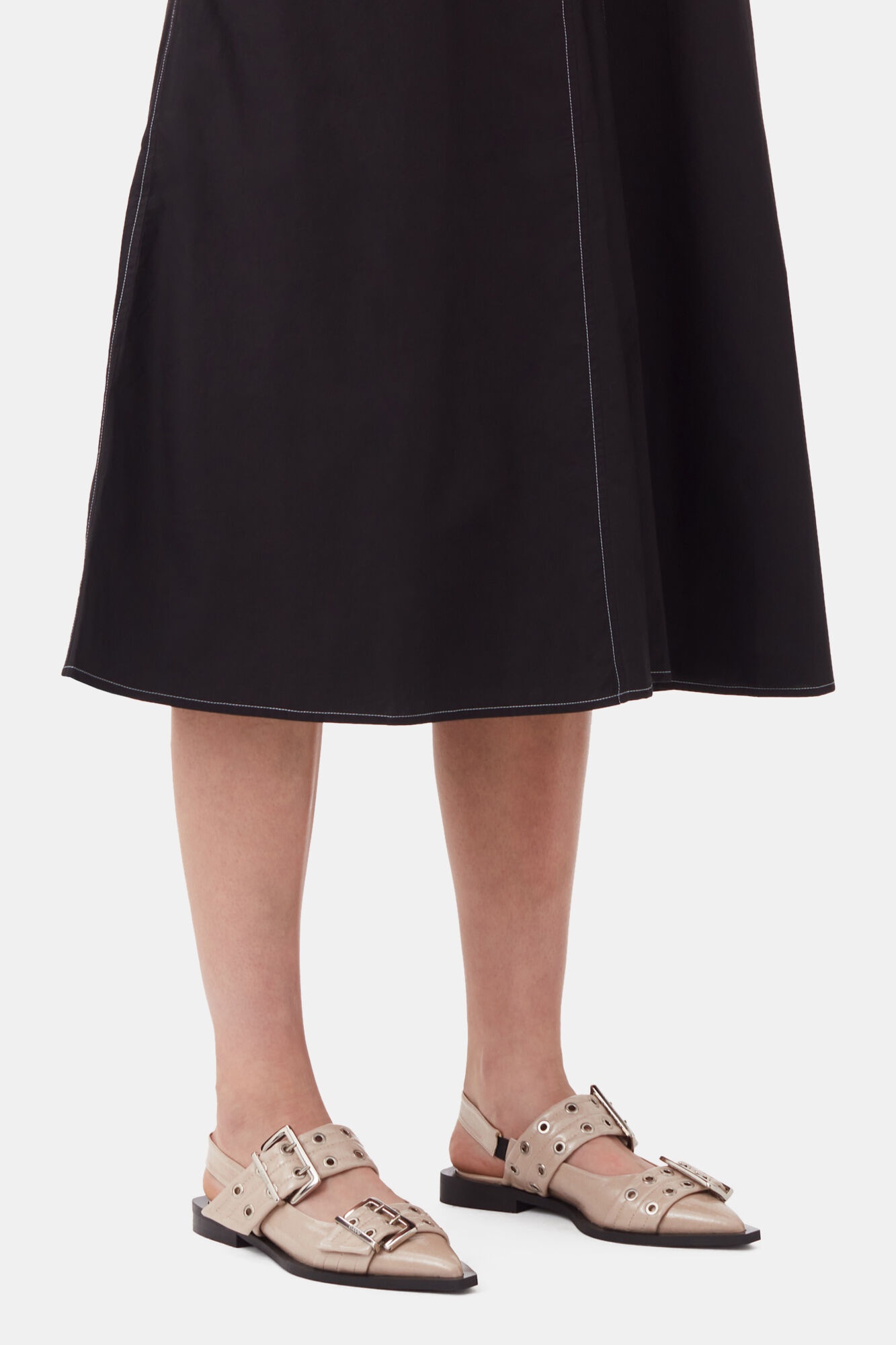 GREY FEMININE BUCKLE BALLERINAS - 4