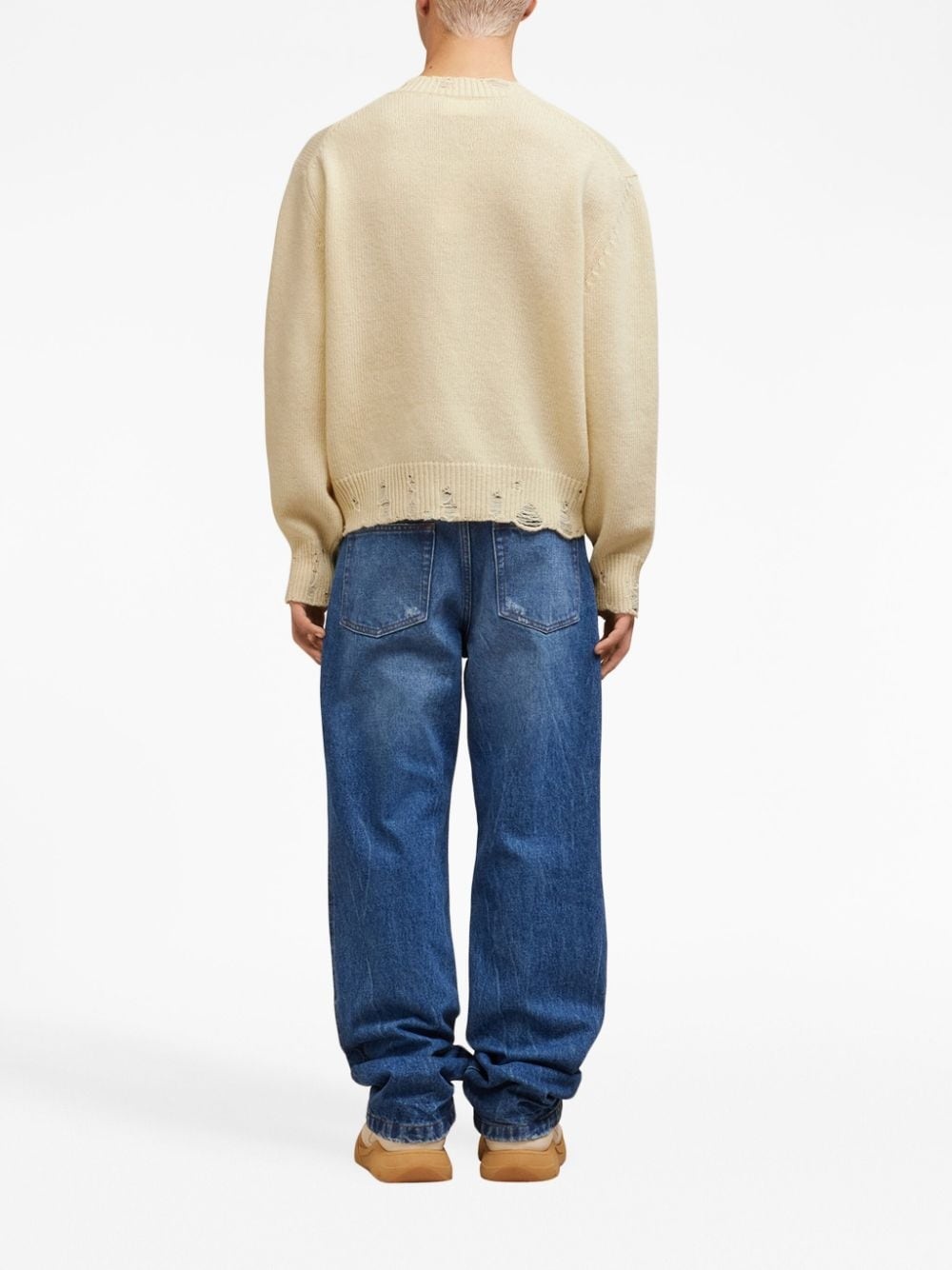 ripped V-neck jumper - 5