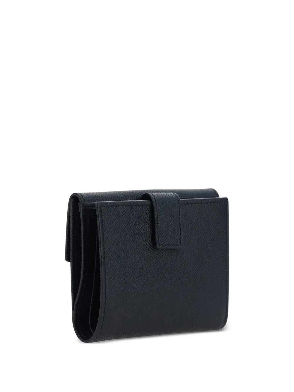 Ferragamo Women Hammered Leather Gold Gancini Compact Wallet - 2