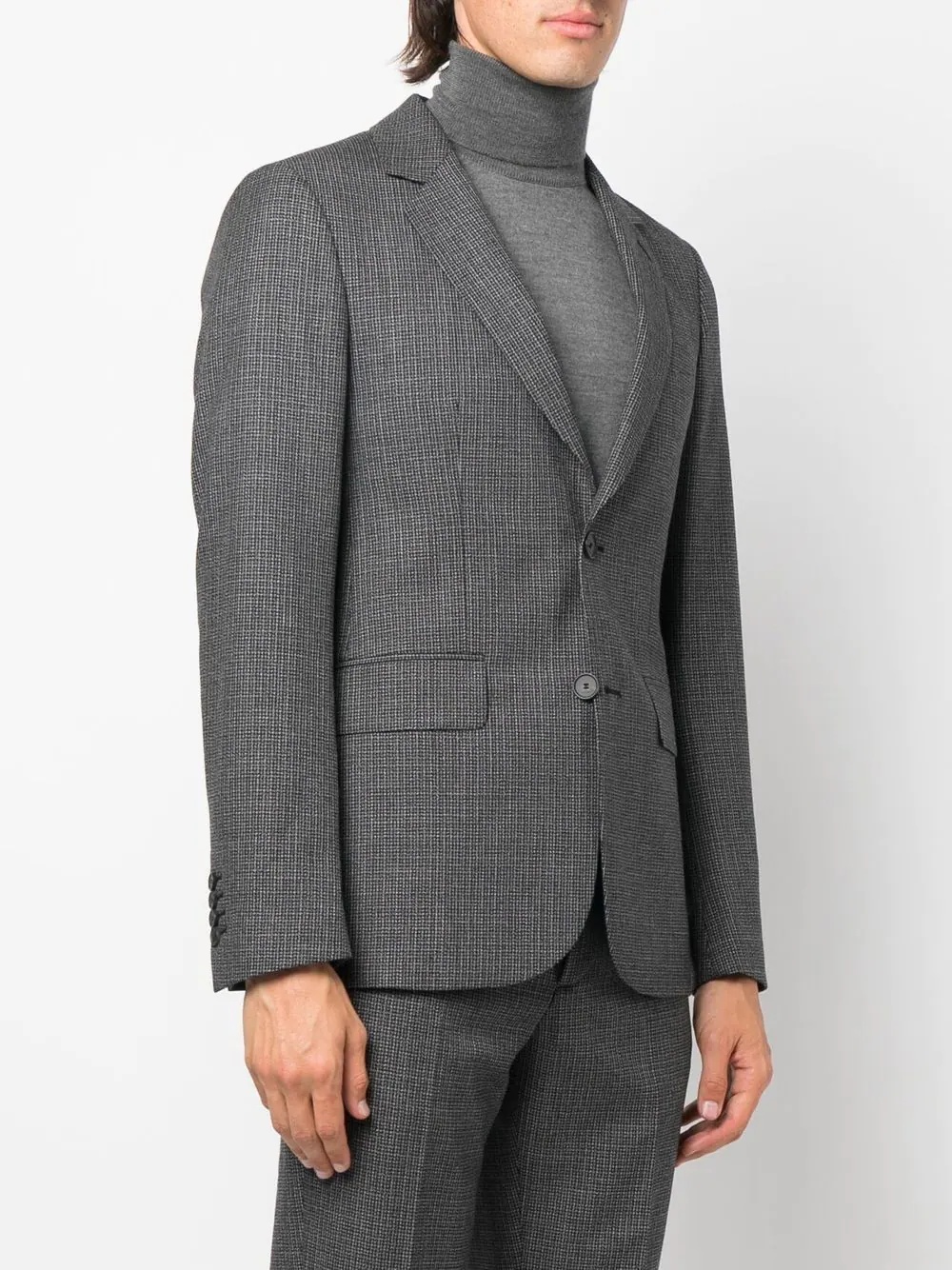 houndstooth single-breasted blazer - 3