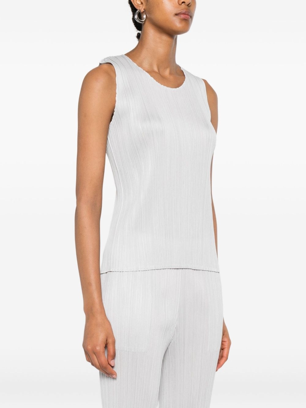 pleated sleeveless top - 3