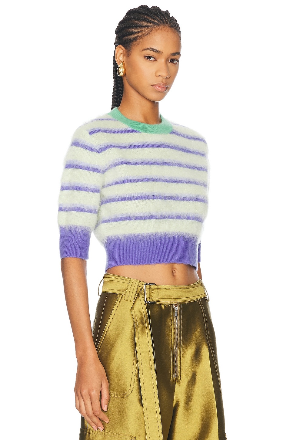 Cropped Ringer Sweater - 2