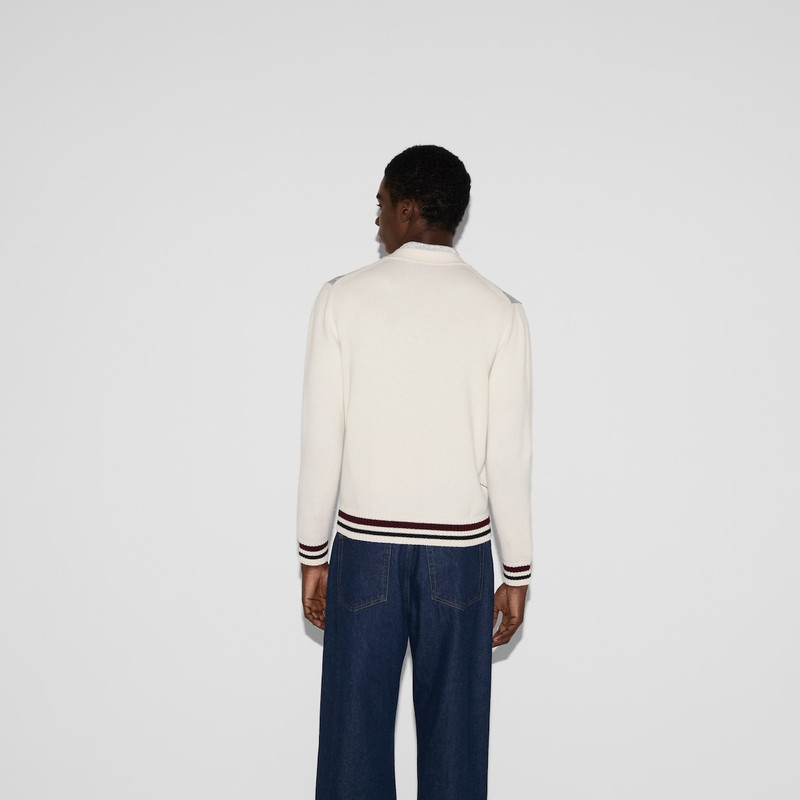 Wool argyle intarsia knit cardigan 4