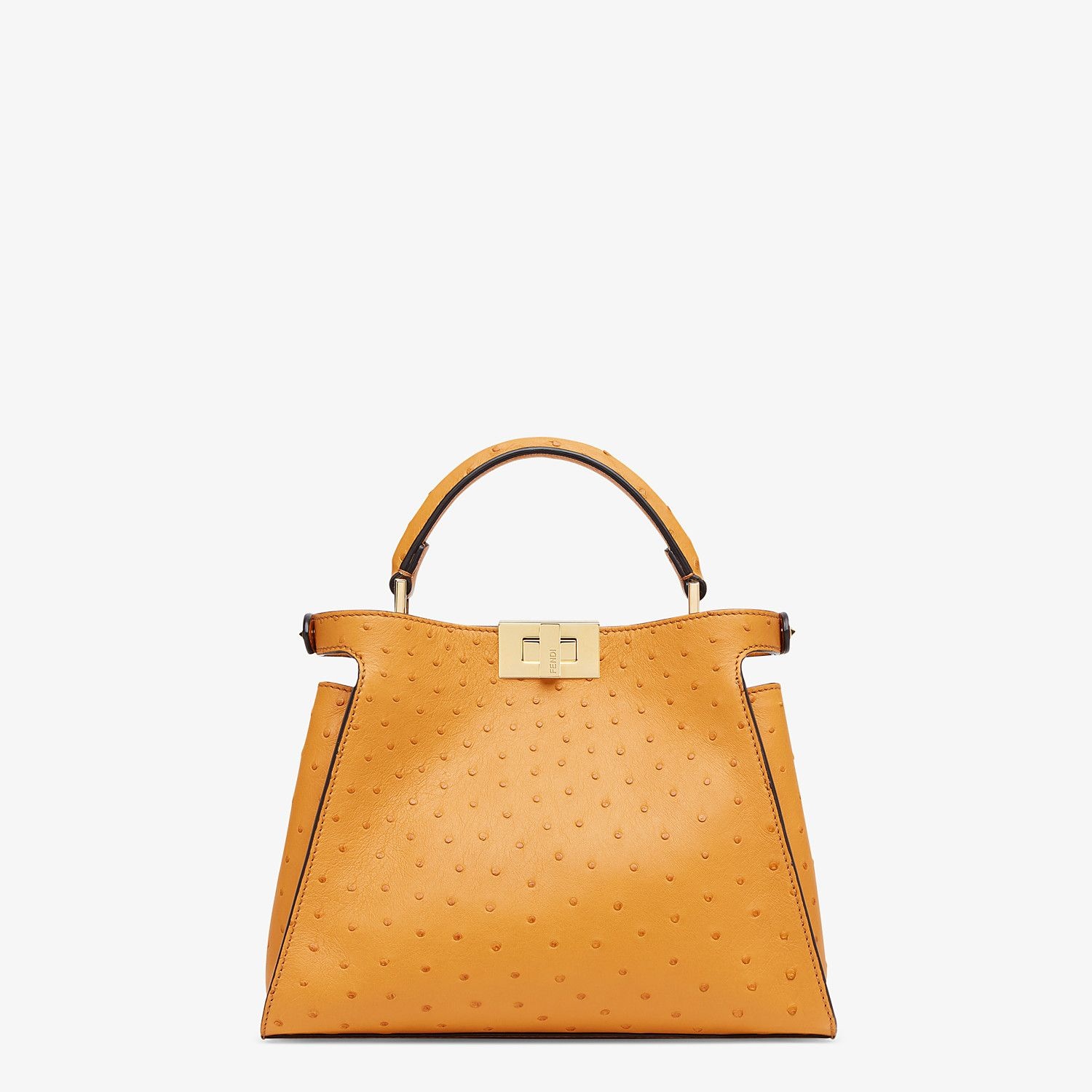 Yellow ostrich leather bag - 3