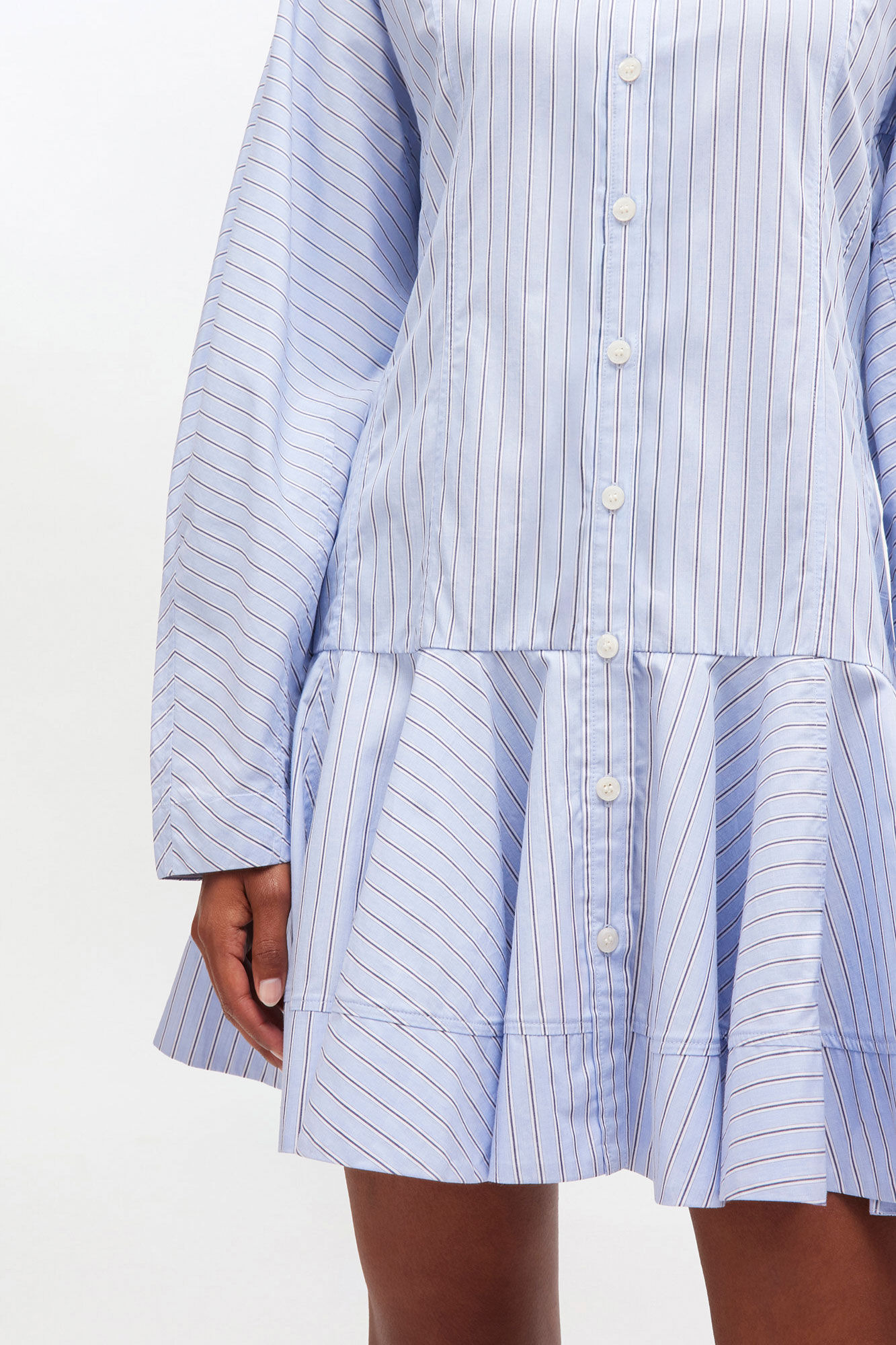 BLUE STRIPE SHIRT DRESS - 4