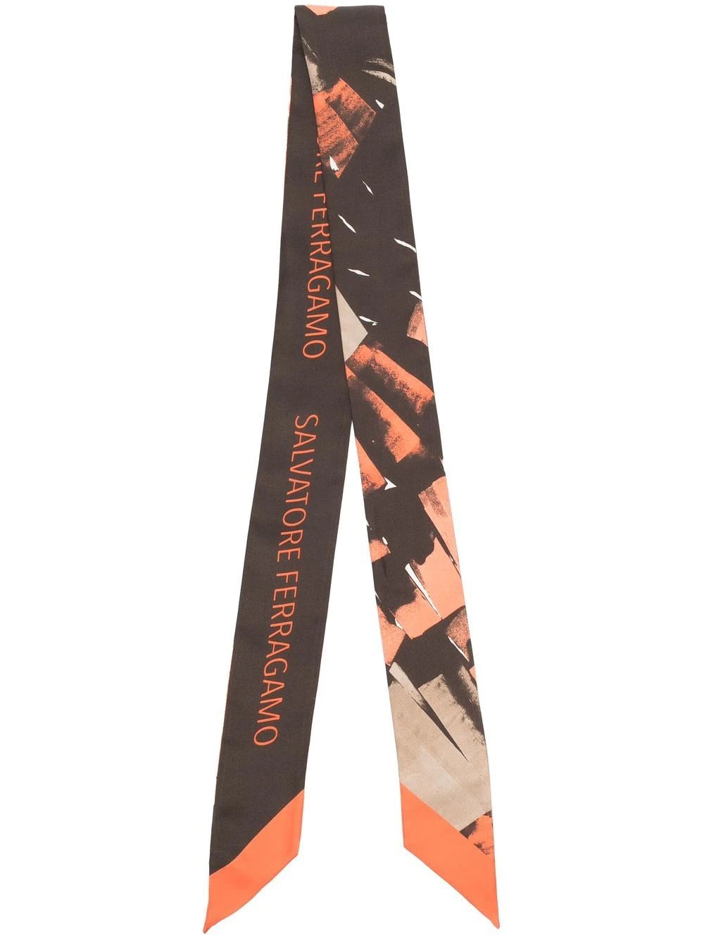 abstract-pattern logo-print scarf - 1