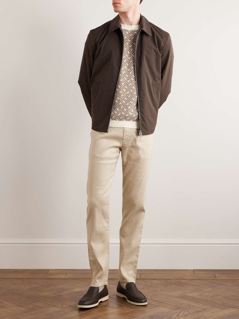 Loro Piana Jacquard-Knit Linen-Bouclé Sweater outlook