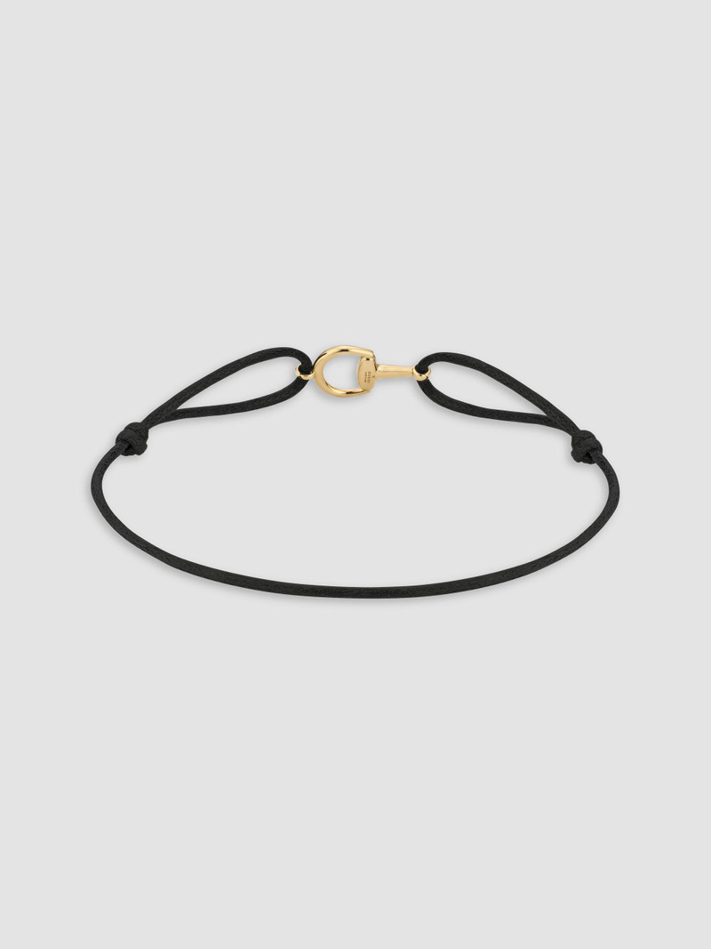 Women's Cotton & 18K Yellow Gold Horsebit Bracelet - Yellow Gold Black 3