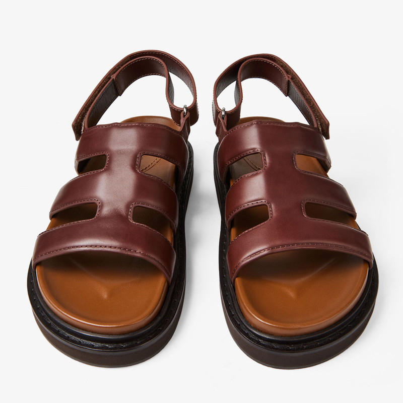 Cove Sandal Chestnut Waxed Calf Leather Sandals 3