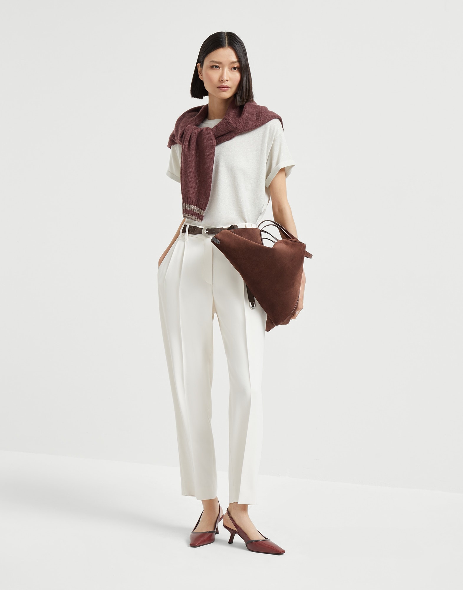 Sparkling cashmere and silk lightweight knit T-shirt - 5