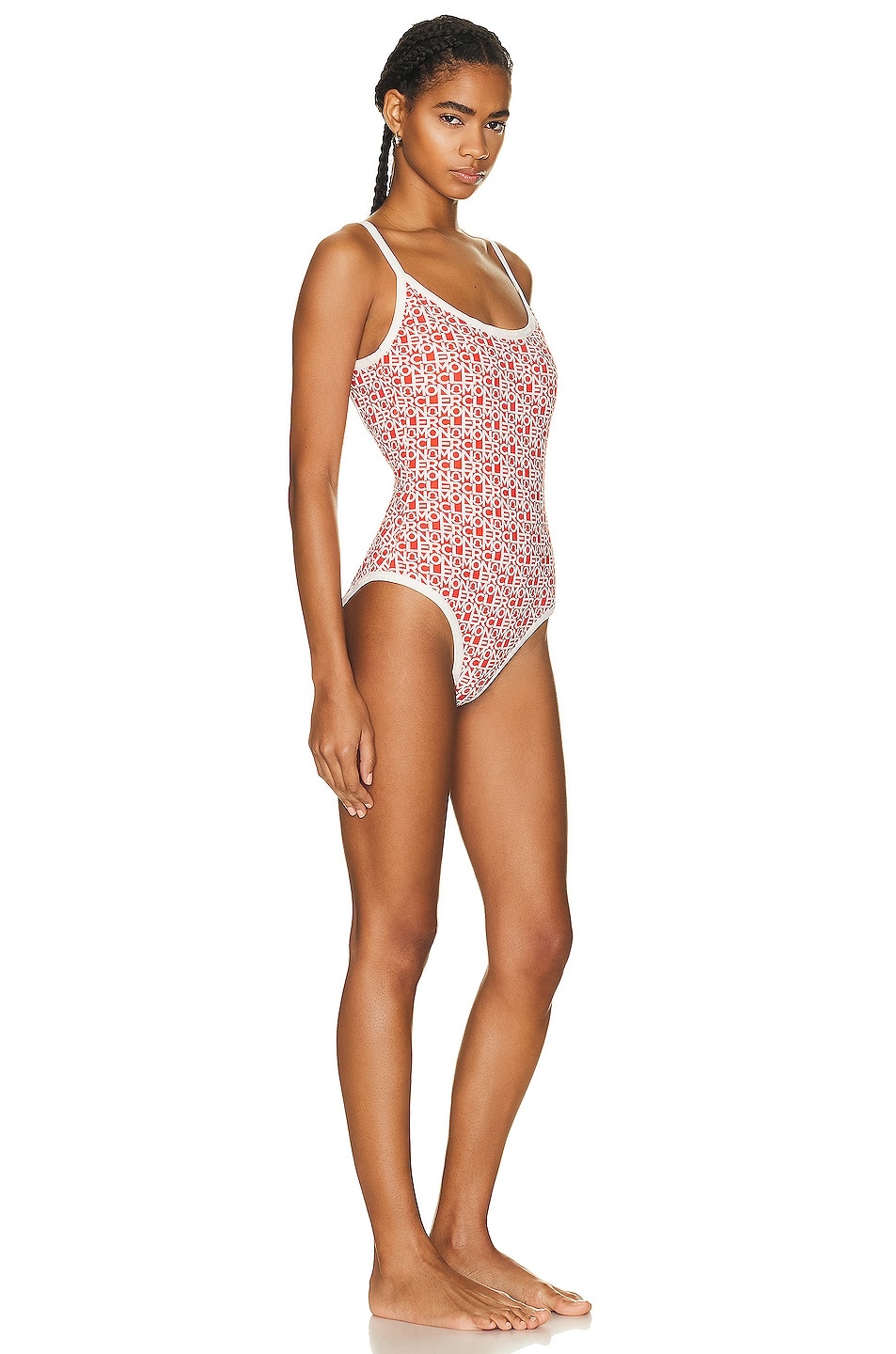Moncler Logo Print Scoop Neck One Piece Swimsuit | forward