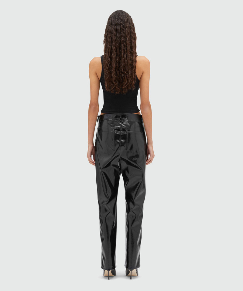 Petent leather pants with bottom zipper 3
