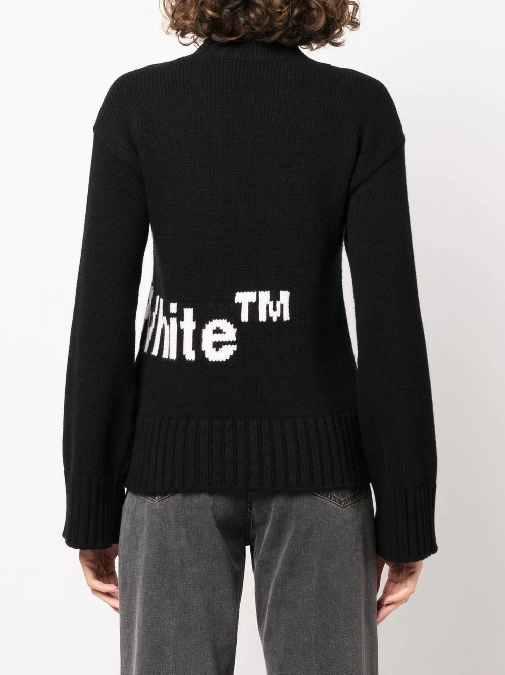 logo-intarsia knit jumper - 4