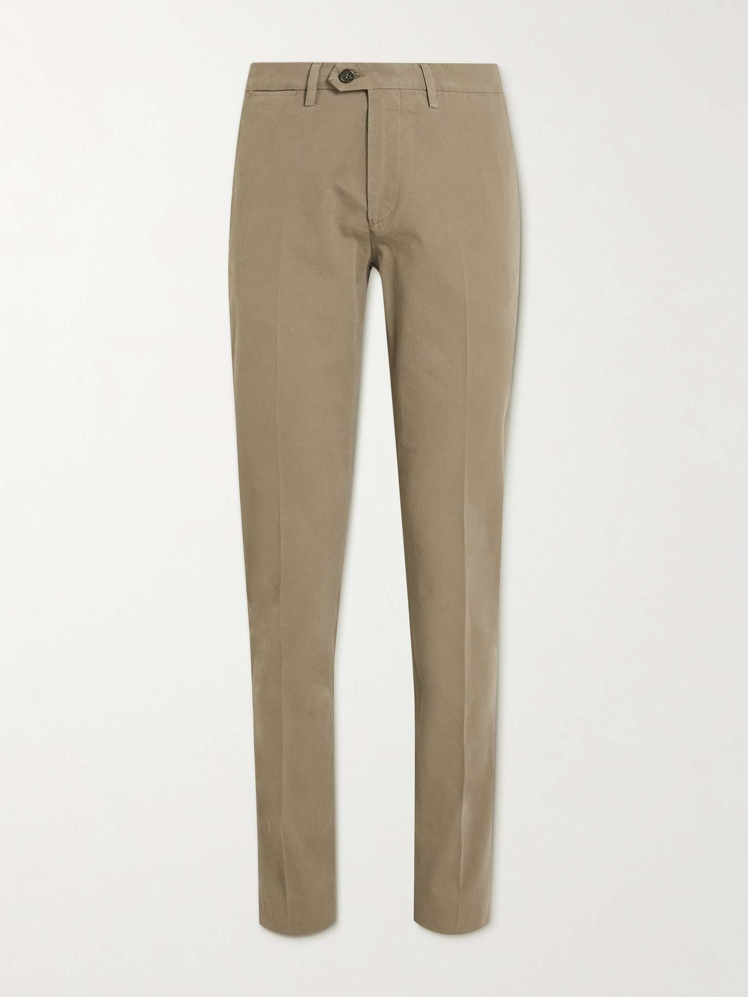 Slim-Fit Stretch-Cotton Jacquard Chinos - 1