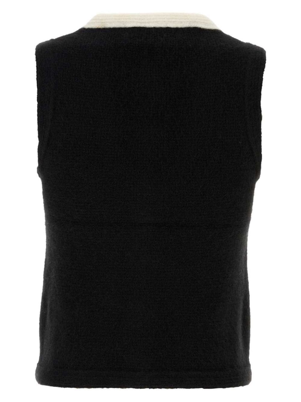 contrast-trim knitted vest - 2