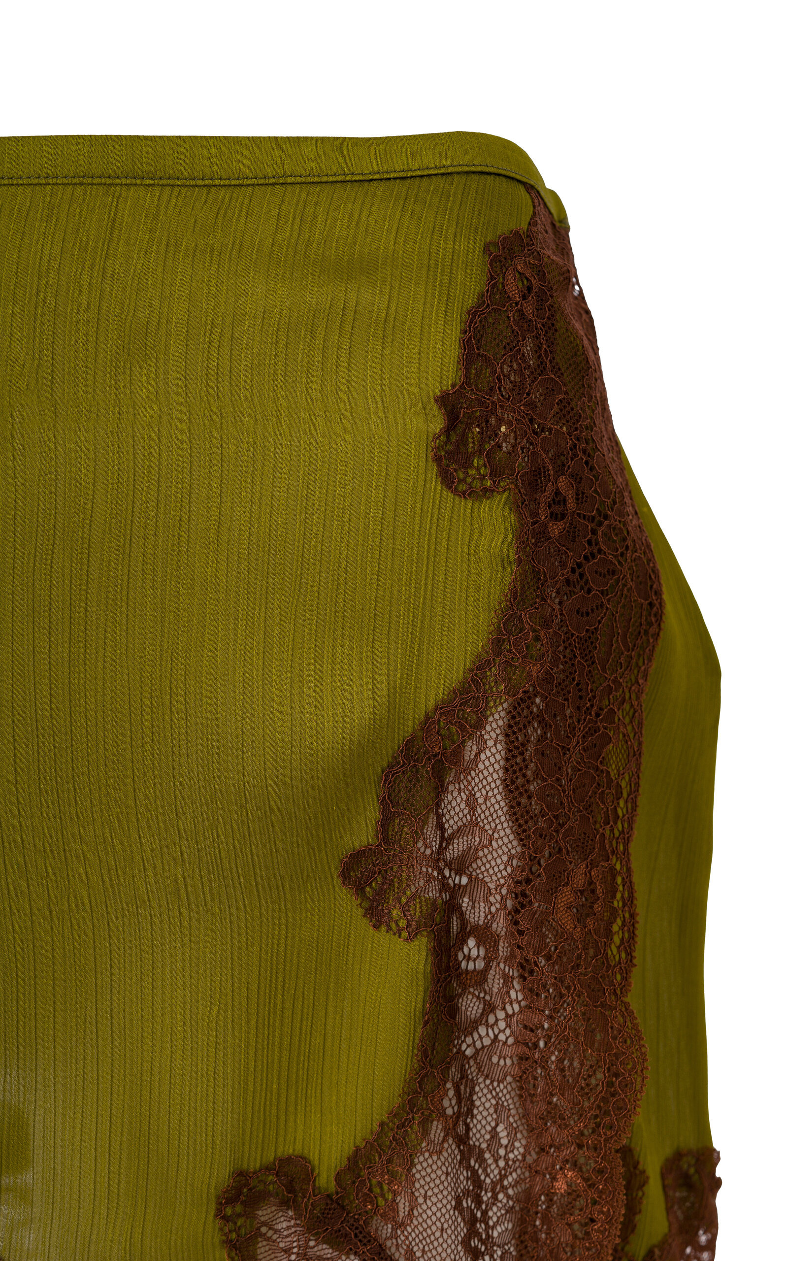 Niera Lace-Trimmed Satin Mini Skirt khaki - 5
