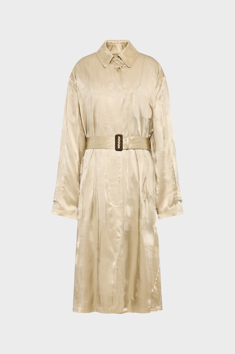 Creased Silk Trench Coat 1