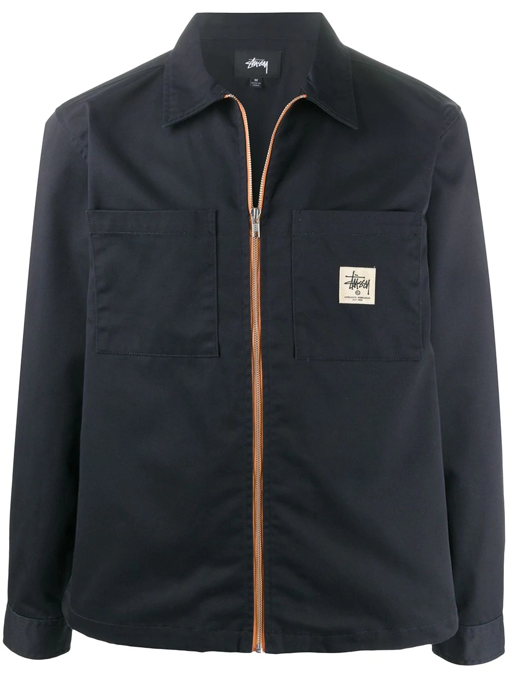 logo-patch zip-up jacket - 1