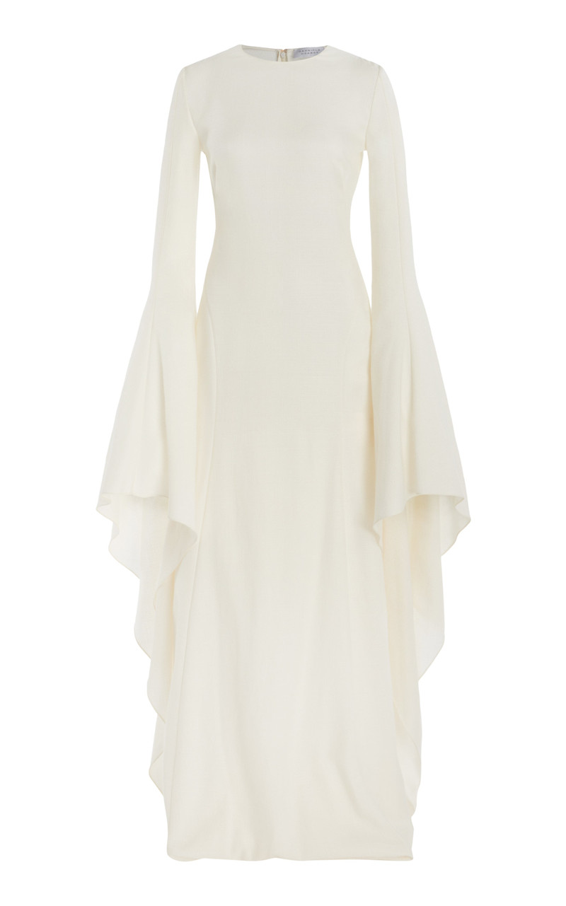 Sigrud Draped Dress in Silk Wool Gauze 1
