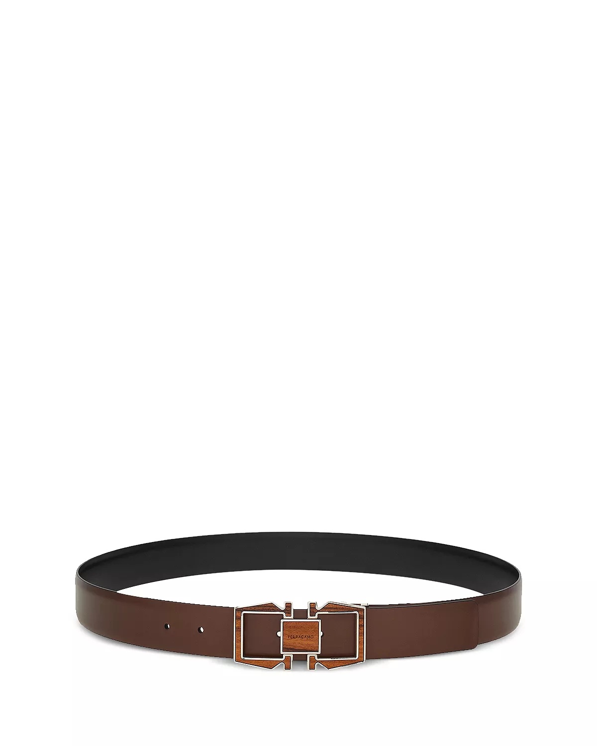 Men's Double Gancini Reversible Leather Belt - 3