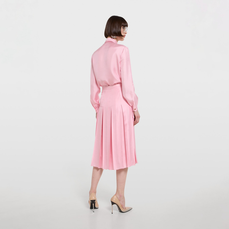 Silk twill shirt with bow 4