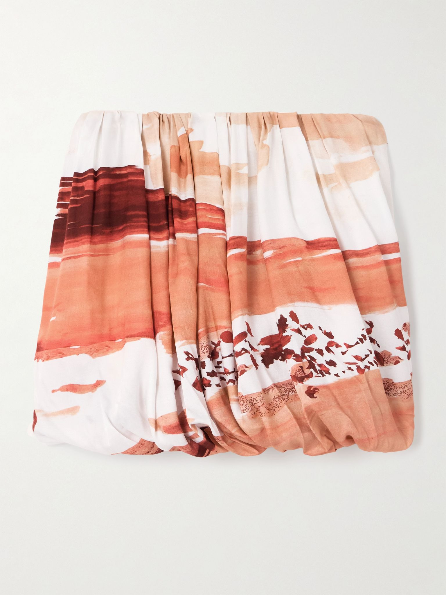 Pleated printed twill mini skirt Multi - 1