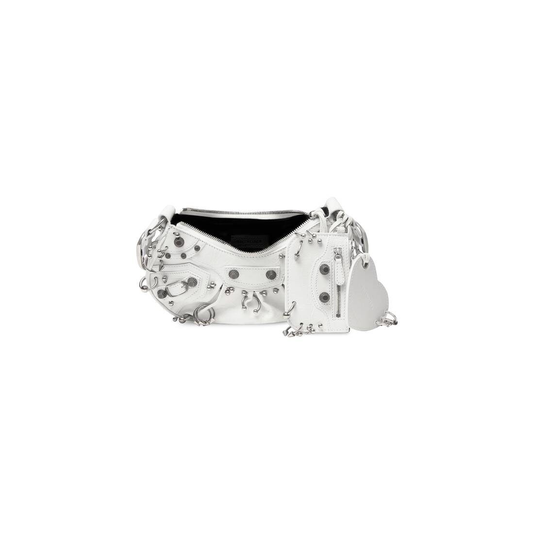 Women's Le Cagole Xs Shoulder Bag With Piercing in Optic White - 6