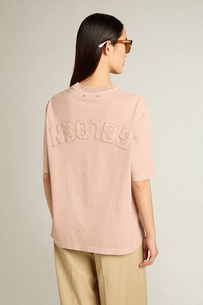 Powder-pink T-shirt with reverse logo on the back - Asian fit - 8