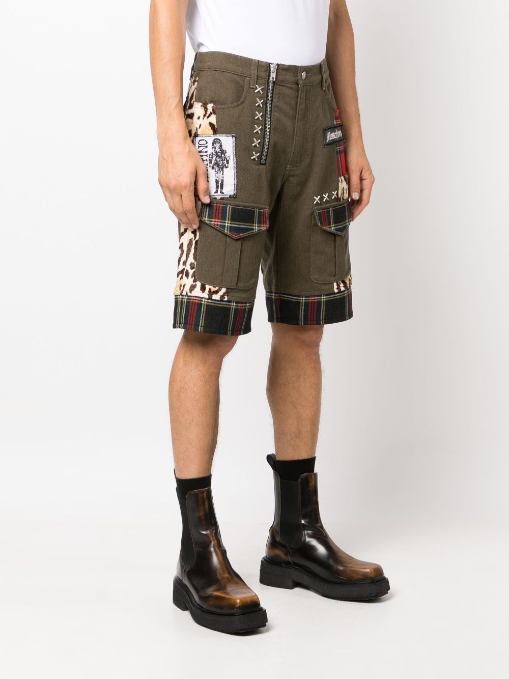 patchwork-design bermuda shorts - 3