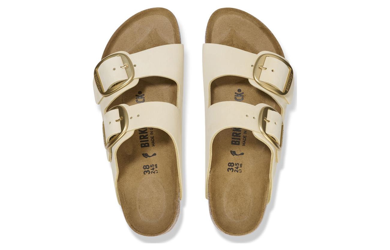 (WMNS) Birkenstock Arizona Big Buckle Nubuk Leather Narrow Fit 'Beige' 1026585 - 4