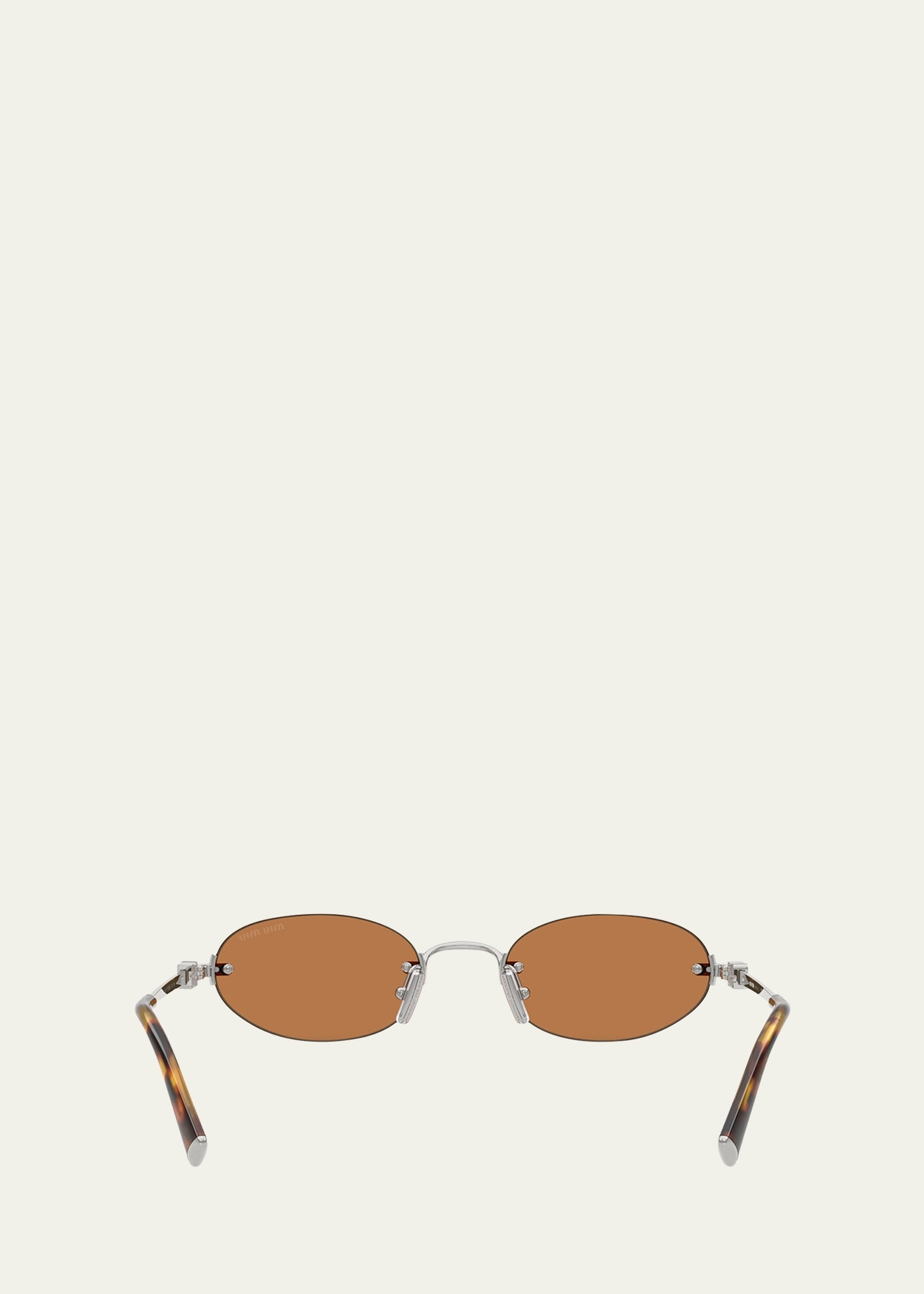 Rimless Metal Oval Sunglasses - 4