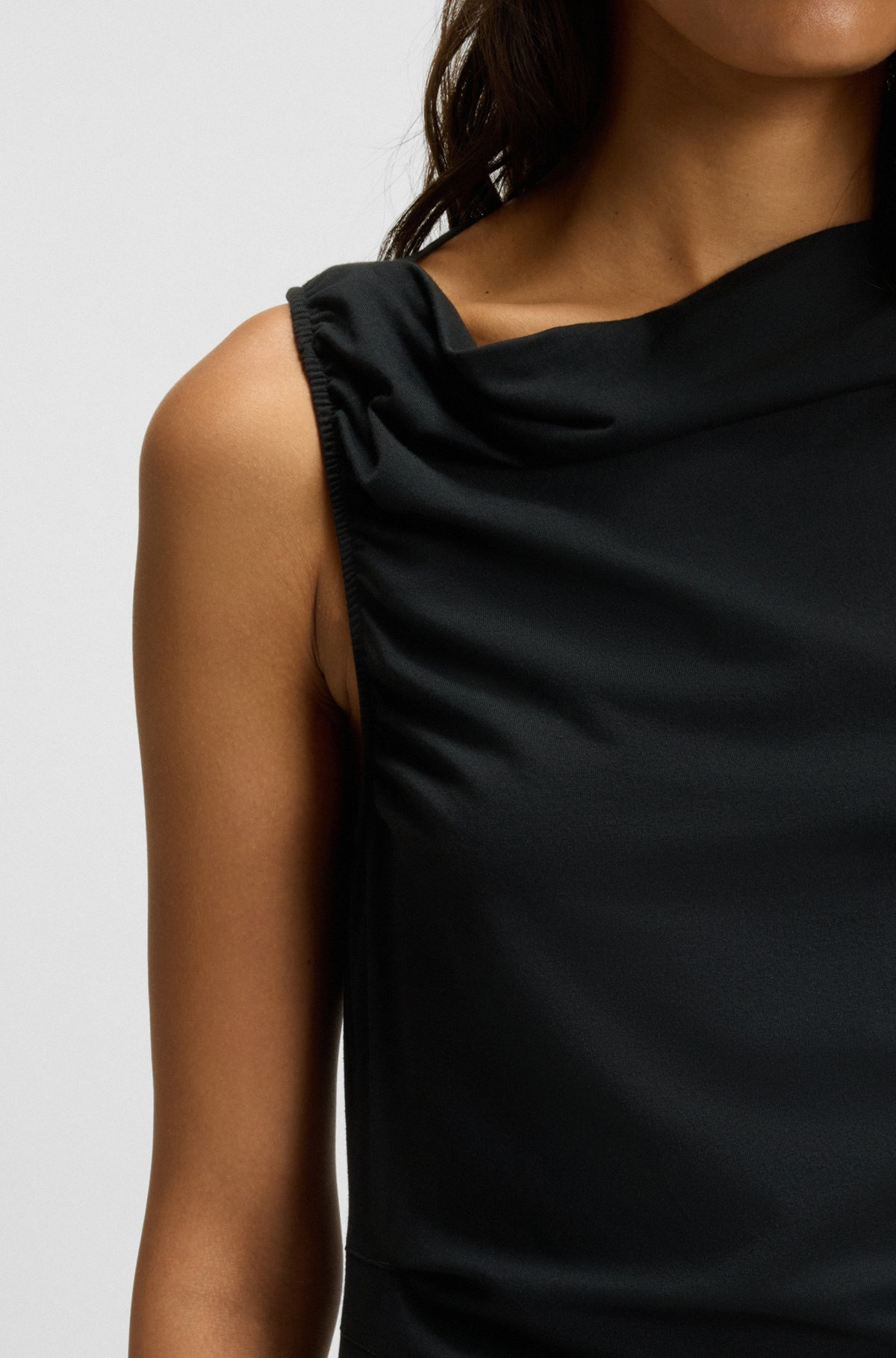 DRESS WITH ASYMMETRIC NECKLINE - 6